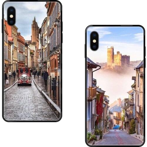 For iPhone 11 12 Pro 5 5S SE 5C 6 6S 7 8 X 10 XR XS Plus Max French Street Black Soft TPU Protector Phone Cases Favorite