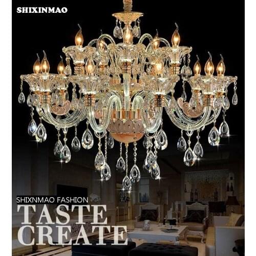 SHIXNIMAO Luxury Luminous lamp arm European candle crystal lamp Crystal Chandelier 6Arm/8Arm/12Arm/15Arm Crystal lamp freeship