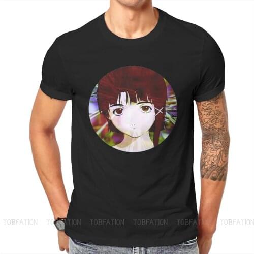Serial Experiments Lain VAPORWAVE Anime OP ART TShirt Men Alternative Loose Casual Crewneck Cotton T Shirt 2020