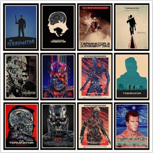 Perfect JL Terminator Dark Fate Terminator Genisys Poster Vintage Poster Wall Stickers For Living Room Home Decoration HBA71