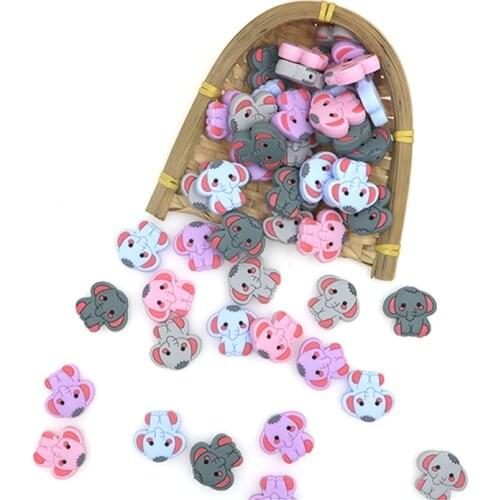 Kovict 50/100/200/500 Mini Elephant Silicone Beads Baby Dummy Cartoon Pacifier Toy Accessories