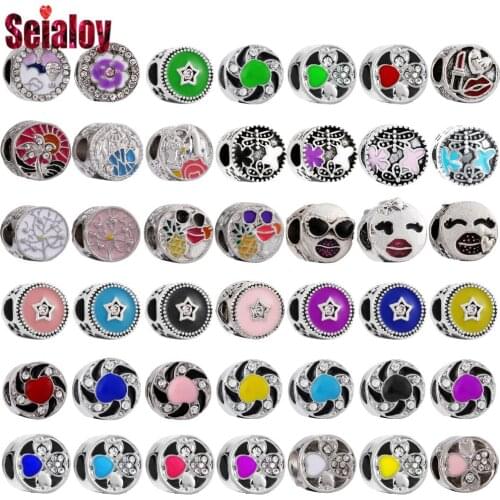 Seialoy Round Colored Enamel Flowers Windmill Beaded Lucky Girl Star Butterfly Sunglasses Beads Fit Diy Bracelets Jewelry Making