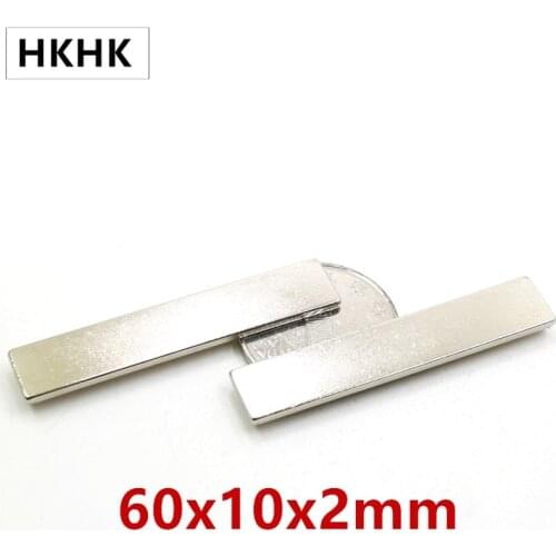 5-50pcs/lot Neodymium Magnet 60*10*2 Strong NdFeB Rare Earth magnets 60x10x2 mm Magnets for moto Thickness 2mm Strip magnet 60mm