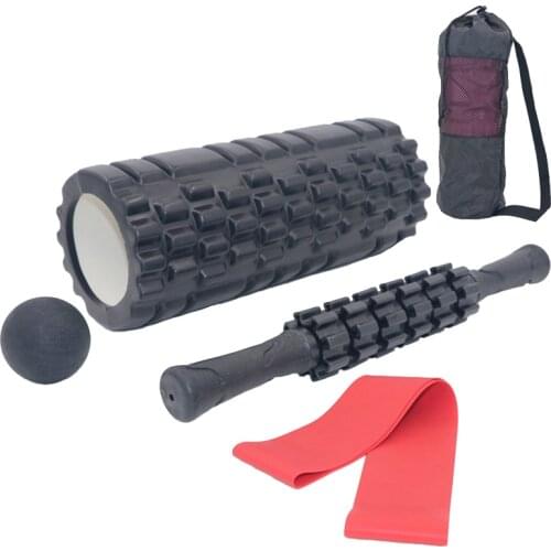 4pcs/set Yoga Column Massage Stick Relief Pain Fascia Ball Set Hollow Foam Rolle Pilates Relax Muscles