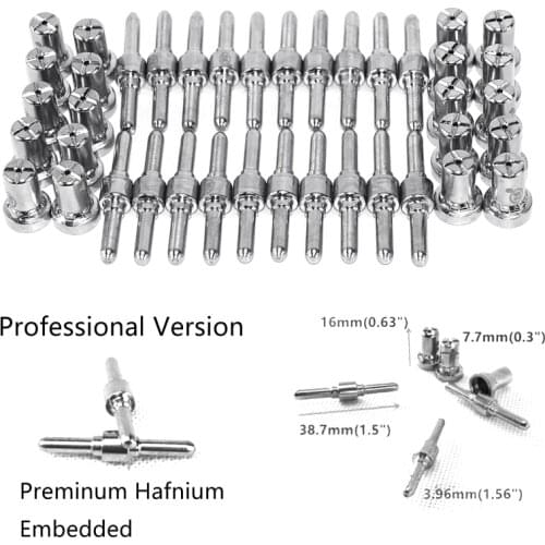 40pcs Plasma Cutting Torch Consumable Cutting Extended Long Plasma Cutter Kit J6PC
