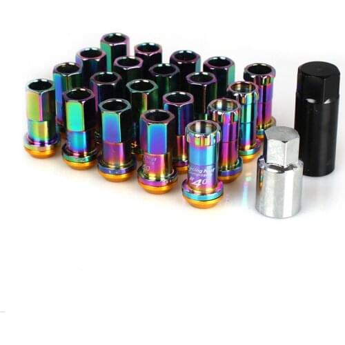 New R40 Style 44mm Wheel Nuts Steel M12x1.5/1.25 Racing Lug Nuts 20pcs lock racing lug nuts + 2 set security key