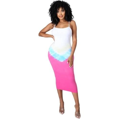 Bodycon Sexy Midi Dress Spaghetti Strap Fashion 2021 Summer Backless Off Shoulder Patchwork Women Party Dresses Y2k Vestidos