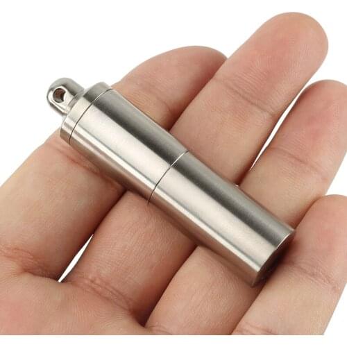 Outdoor Camping Tool Lightweight Portable Titanium Alloy Waterproof Canister Medicine Seal Capsule Bottle Double-deck Mini Box