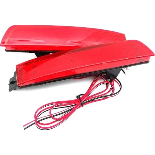 1 Pair 12V Rear Bumper Reflector Red Lens Tail Brake Lamp For Nissan Juke