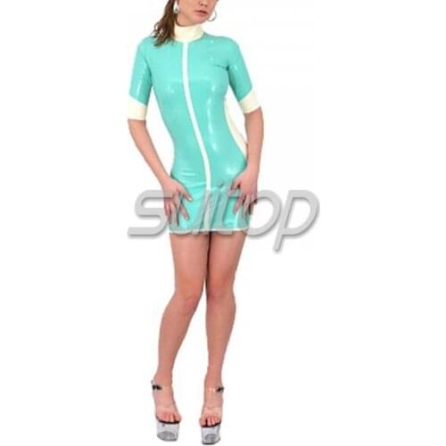 Rubber dress - Latex dress rubber latex one piece unifrom dress