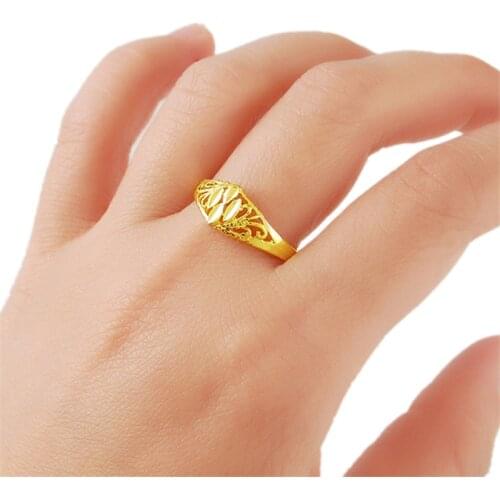 Christmas Gift Top Quality Golden Rings For Women Girl Gift Gold Vacuum Plating Fashion Jewelry Anillos R010