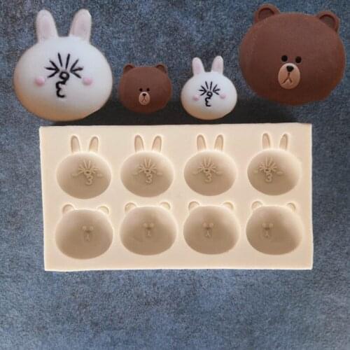 Bunny Bear Styling Silicone Fondant Cake Chocolate Mold Kitchen Baking Cake Decoration Tool A1458