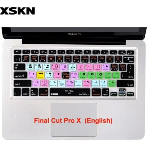 XSKN Final Cut Pro X Shortcut Silicone Keyboard Cover Skin for Macbook Air Pro Retina 13 15 17 and Aluminum Wireless Keyboard