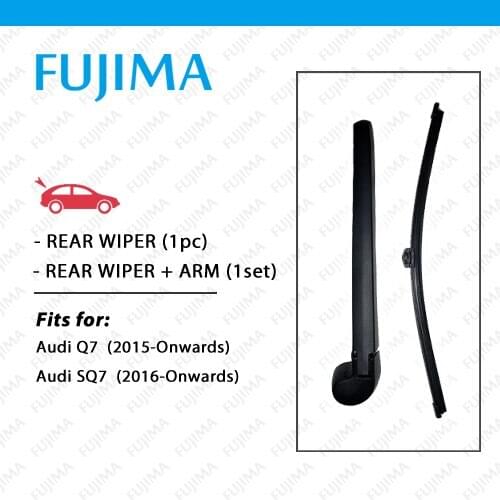 FUJIMA Rear Wiper Blade and Arm for AUDI Q7 / SQ7 (2015-Onwards) Back Window Windscreen Rear Wiper Arm