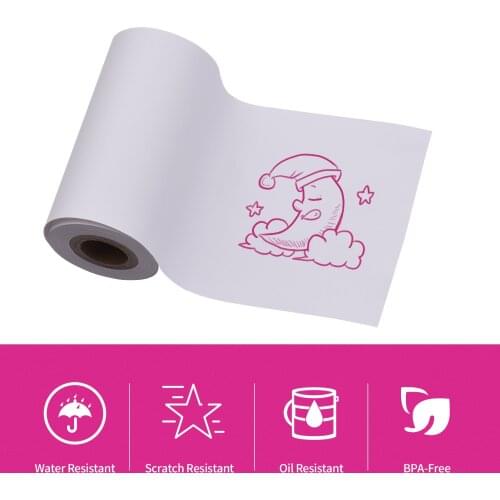 PAPERANG 3 Rolls 57x30mm Thermal Paper Roll Single-Color Paper Dark Pink on White BPA-Free Long-Lasting for PAPERANG Printer