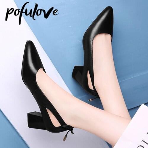 Pofulove Heels for Women Shoes Sexy Stripper Heels Luxury Woman Dress Shoes Wedding Office Ladies Shoe High Heel Point Toe Black