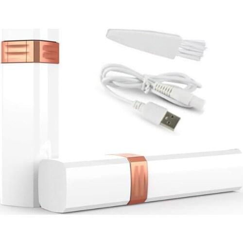 1 Set USB Mini Lipstick Hair Removal Device Detachable Brade Head Electric Shaver Epilator, Portable Travel Body Hair Remover