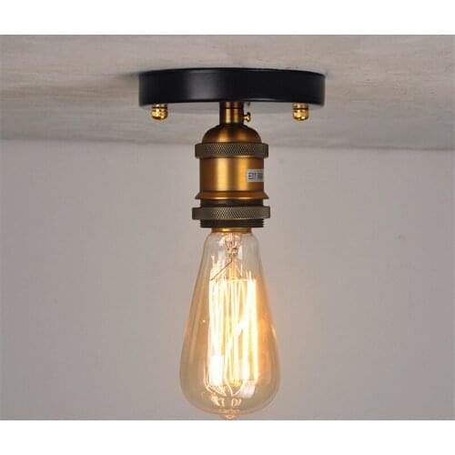 Vintage E27 Ceiling Lights Retro Loft Industrial LED Edison Bulb Copper Metal Ceiling Lamp Sconce Light Fixtures Bar Home Decor