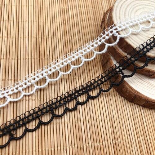 1.2cm Narrow Water-Soluble Embroider Lace Trim Polyester Diy Handmade Wedding Dress Sewing Trimmings V2901