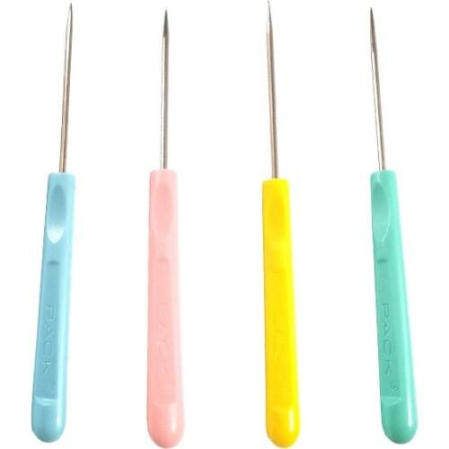 4Pcs Steel Sticher Sewing Awl Canvas Leather Sewing Shoes Repair Sewing Crochet Awl Hand Stitching Taper Needle Tool Craft