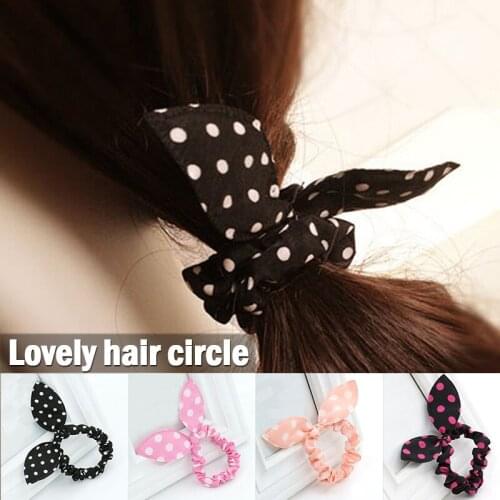 Lovely Rabbit Ear Hair Band Bow Hair Strap Korean Cute Polka Dot Hair Accessories TT@88