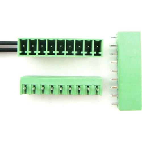 Free shipping (100pcs/lot) 15EDGK-3.81-9P + 15EDGVC-3.81-9P Straight Pin Screw Terminal Block Connector Pluggable type