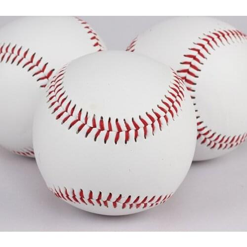 Baseball for Teenagers and Adults, Leather, White with Red Seams
