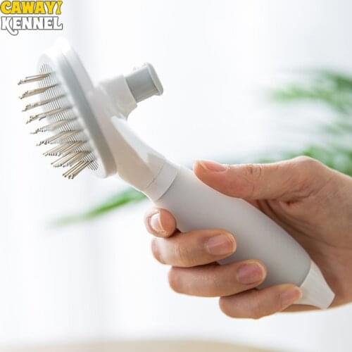 CAWAYI KENNEL Plastic Dog Cat Pets Self Cleaning Slicker Brush Comb Pet Dog Cat Grooming Tools Hair Shedding Combs D2164