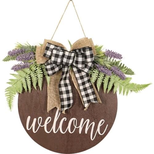 Wooden Sign Home Decoration For Indoors Outdoors Entrances Porch Walls Windows Wreath Front Door Country Style Hanging Plate