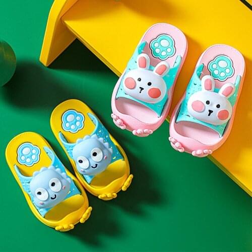 Children Summer Slippers For Baby Boys 1-5 Years Old Cute Girls Soft Bottom Indoor Home Shoes Casual Kids Footwears Round Toe