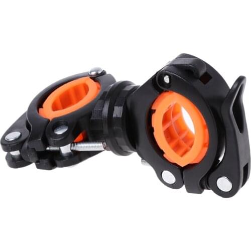 Bycicle Rotating Light Double Holder Front Flashlight Lamp Pump Handlebar F2TC