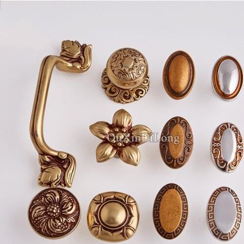 Hotsale 10PCS European American Brass Kitchen Door Furniture Handle Cupboard Drawer Wardrobe Wine Cabinet Pulls Handles & Knobs