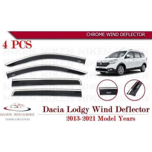 For DACIA LODGY Chrome Rain Wind Deflector 2013 2014 2015 2016 2017 2018 2019 2020 2021 Sunshade Curtains Car Windshield Auto