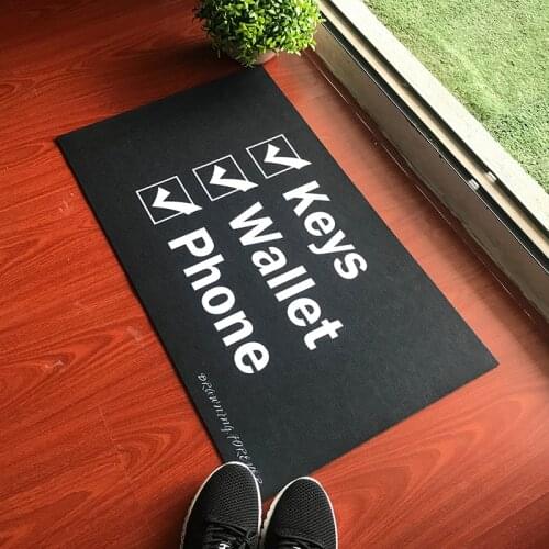 Custom Made Rubber Funny Doormat Key Wallet Phone Carpet Entrance Rug Welcome Mats Front Door Mats