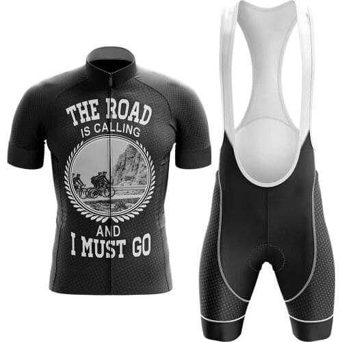 The Road Is Calling Summer Cycling Jersey set Maillot Ropa Ciclismo Cycling Bicycle Clothing MTB Bike Clothes UniformCycling Set
