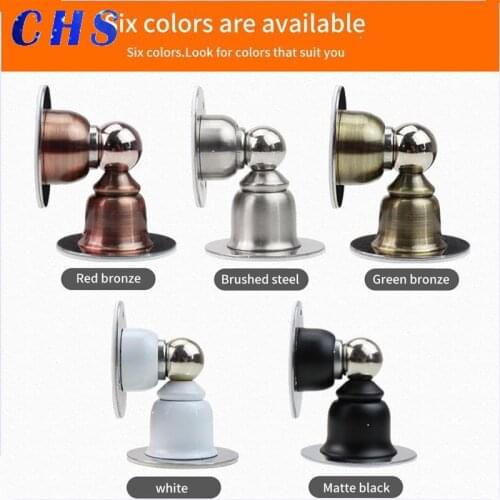 Stainless Steel Magnetic Door Stopper Sticker Hidden Door Holders Catch Floor Wall Mounted Nail-free Doorstop Door