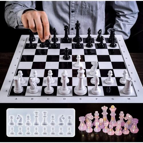 International Chess Shape Mould ChessBoard Silicone Mold DIY Crystal Clay Epoxy Resin Casting Mold For DIY Crafts Family Gifts