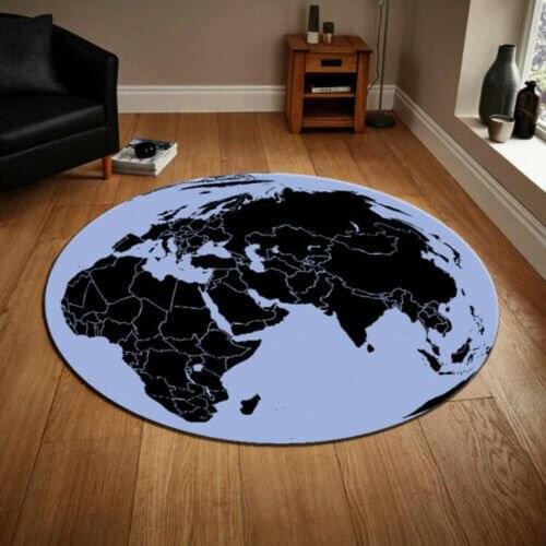 World,Earth,Space4 Patterned Round Carpet, Non Slip Floor Carpet