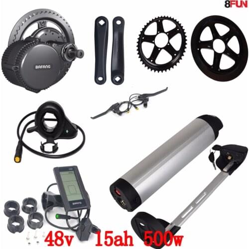 48V 500W Bafang BBS02 mid drive electric motor kit+ 48V 15AH 500W battery 48V 15AH use samsung cell electric bike battery