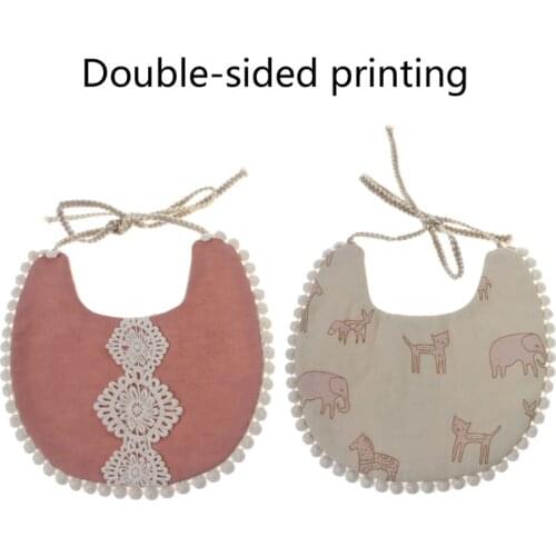 Baby Boy Girl Newborn Bibs Tassel Saliva Towel Burp Cloth Floral Double-Sided Print Feeding Boys Girls Bandana Wholesale