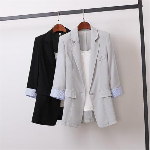 Autmn Big Size M-4XL Women Cotton and linen Blazer Formal Suits Spring Midi-long Blazers Lady Suit Thin Sun Protection Coat 1067
