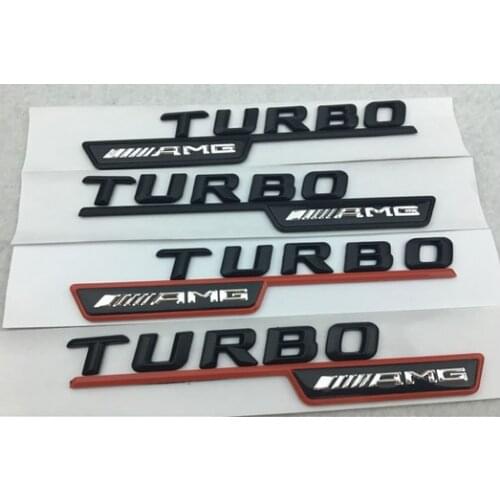 A Pair of TURBO AMG 4MATIC Auto Trunk Tailgate Emblem Badge Decals Sticker Car Accessories