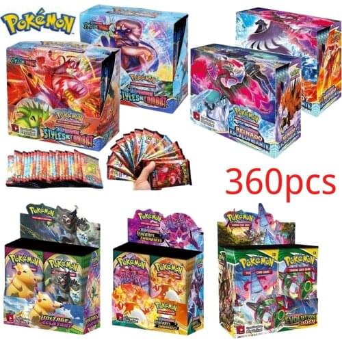 360Pcs Pokemon Cards Toys Spanish Trading Card Game Sword Shield Collection Box Card Espada Escudo Pokmon Card Game For Kids