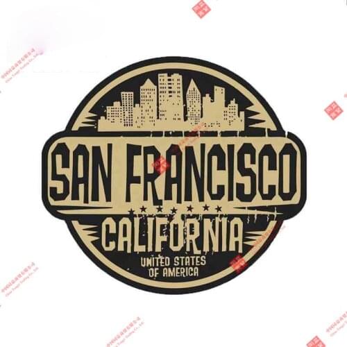 Selling San Francisco Motorcycle Landmark Badge Brand Car Sticker Decal Decor Motorcycle Off-road Laptop Trunk Guitar PVC Vinyl