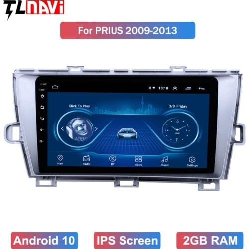 9 inch Android 10 GPS Navigation Radio for 2009-2013Toyota Prius LHD RHD with Bluetooth USB WIFI