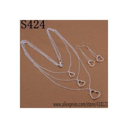 S424 Hot Sale High Quality Anniversary Jewelry Sets,Wholesale Fashion Jewelry Elegant Charms Fashion Necklace Earring /diuamaba