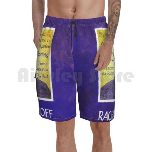Sergei Rachmaninoff Beach Shorts Men Beach Pants Swim Trunks Portrait Piano Russian Pianist Composer Classical Music