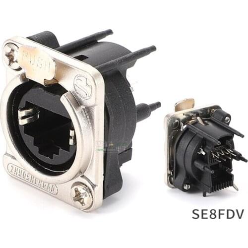 1Pcs SE8FDV network PCB vertical installation type RJ45 network module socket LED large screen audio data transmission
