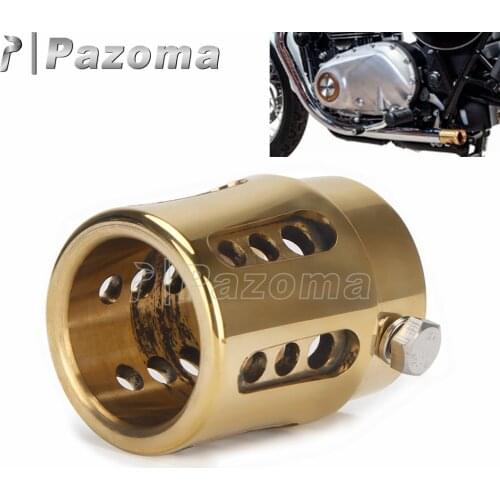 Old School Brass Motorcycle Exhaust Muffler End Pipe Rear Muffler Tip 1.75'' Slide in Exhaust Tube For Harley Cafe Racer Chopper