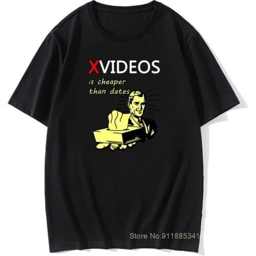 Xvideos T Shirt Man Unique Design Letter Print Graphic Vintage T-shirt Funny Christmas Gift Tshirt Cotton Fabric